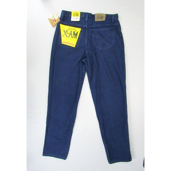 Vintage X-AM Blue Denim Hip Hop Old School Jeans USA Made 34X30 90s Big Baggy - Picture 6 of 9